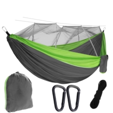 Hamak ogrodowy dwuosobowy z moskitierą Zielony