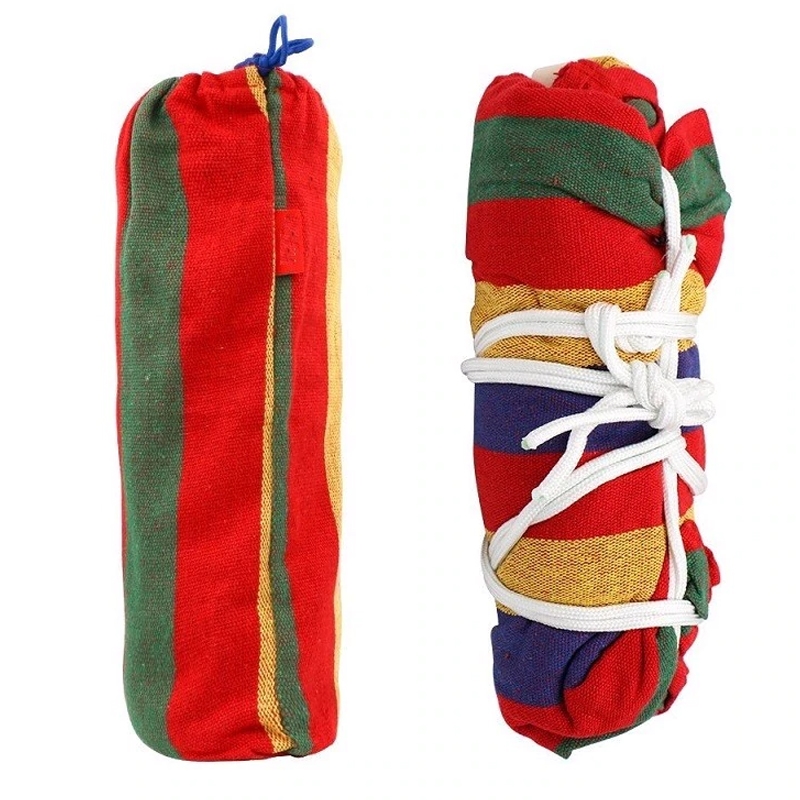 Hamak ogrodowy dwuosobowy z poprzeczką Kolorowy 220x100cm