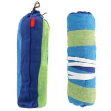 Hamak ogrodowy dwuosobowy z poprzeczką Niebieski 220x100cm