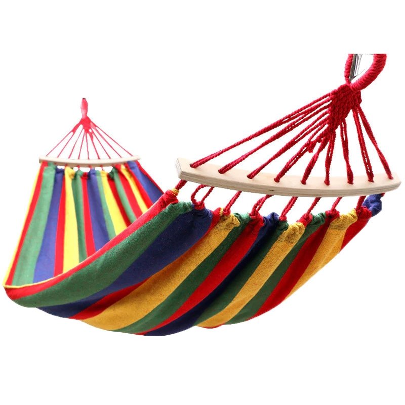 SDH109 Hamak dwuosobowy z poprzeczką kolorowy