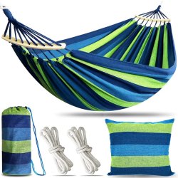 Hamak dwuosobowy z poprzeczką 220x150cm + Poduszka