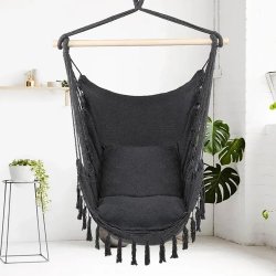 Hamak krzesło brazylijskie BOHO + Poduszki Grafit