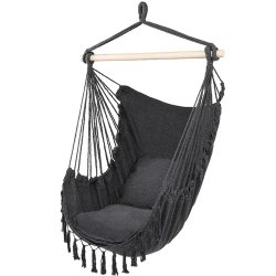 Hamak krzesło brazylijskie BOHO + Poduszki Grafit