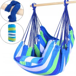 SDH113 Hamak brazylijski z poduszkami niebieski