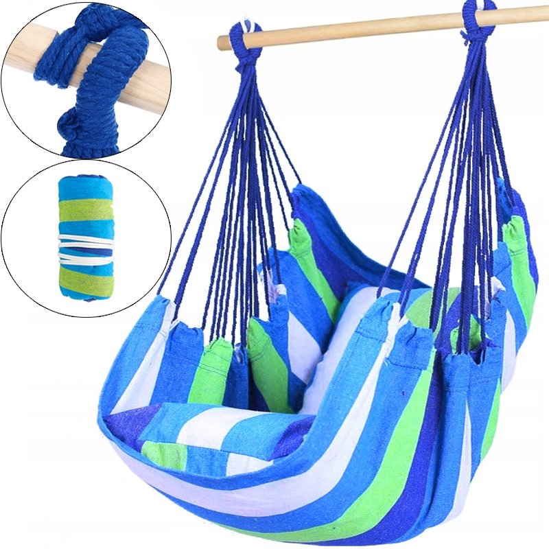 SDH113 Hamak brazylijski z poduszkami niebieski