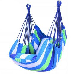 SDH113 Hamak brazylijski z poduszkami niebieski