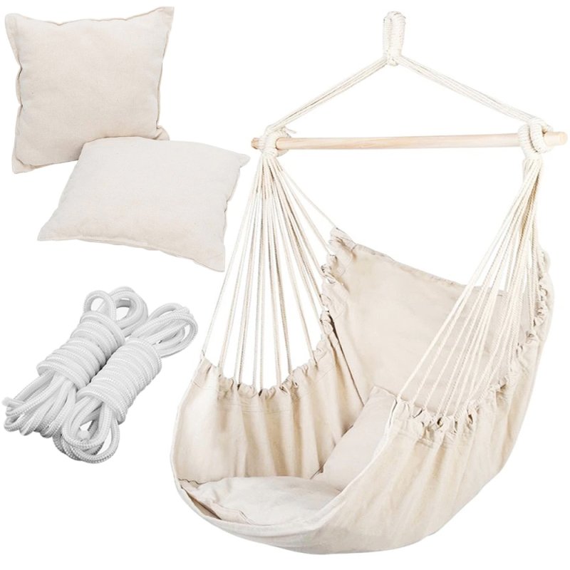 Hamak krzesło brazylijskie z poduszkami Ecru
