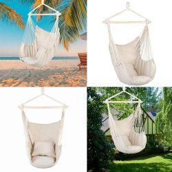 Hamak krzesło brazylijskie z poduszkami Ecru