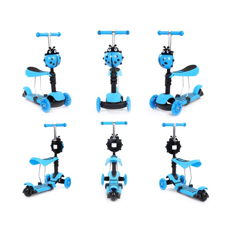 SDH175 Hulajnoga biedronka trójkołowa Niebieska