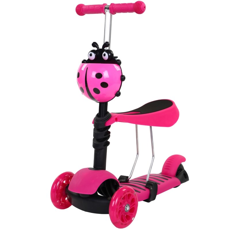 SDH176 Hulajnoga biedronka trójkołowa Różowa
