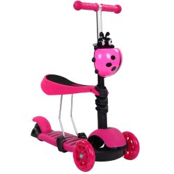 SDH176 Hulajnoga biedronka trójkołowa Różowa