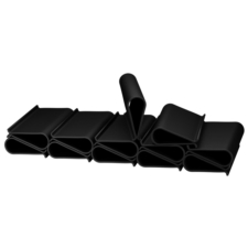 Klipsy do taśmy ogrodzeniowej 4,75cm Czarny 12 sztuk