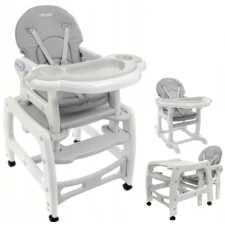 Krzesełko do karmienia z kółkami Szare