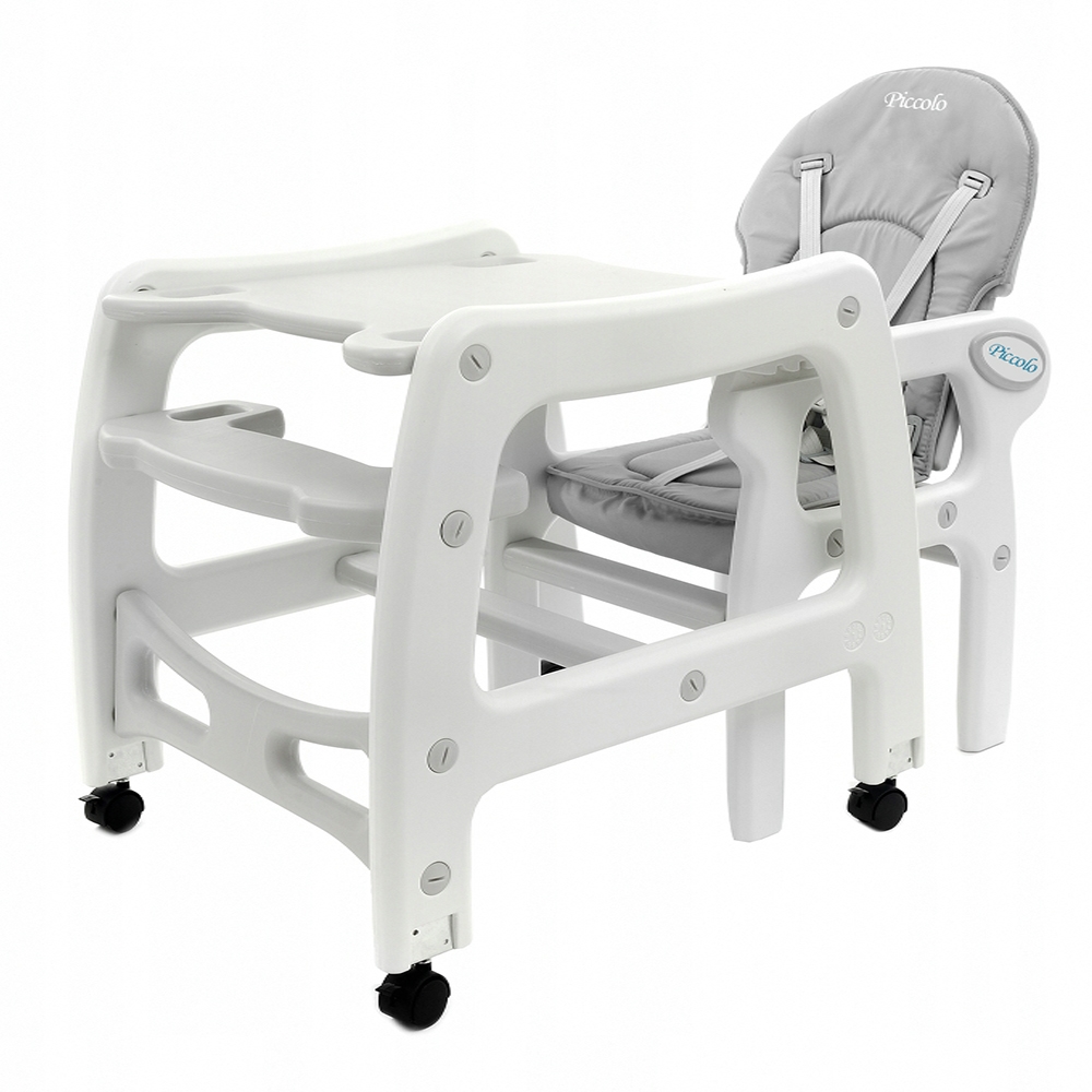 Krzesełko do karmienia z kółkami Szare