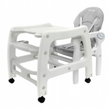 Krzesełko do karmienia z kółkami Szare