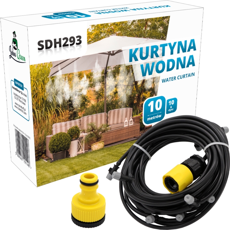 Kurtyna wodna ogrodowa zraszacz 10m + 10 dysz