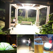 Lampa solarna kempingowa LED + Powerbank USB + Pilot