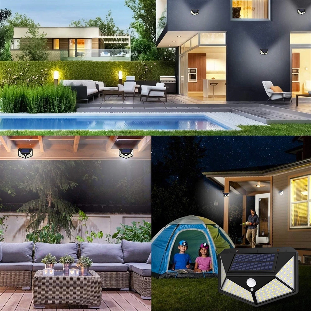 Lampa naścienna solarna z czujnikiem 100LED 100W