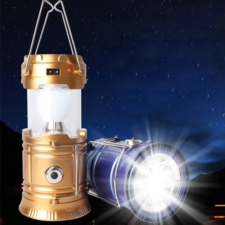 Lampa solarna kempingowa latarka turystyczna Miedziana