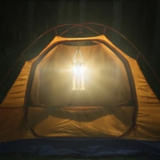 Lampa solarna kempingowa latarka turystyczna Miedziana