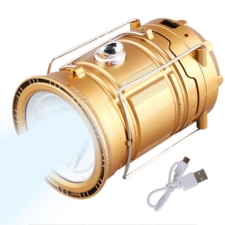 Lampa solarna kempingowa latarka turystyczna Miedziana