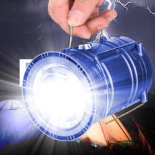 Lampa solarna kempingowa latarka turystyczna Niebieska
