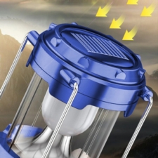 Lampa solarna kempingowa latarka turystyczna Niebieska