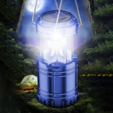 Lampa solarna kempingowa latarka turystyczna Niebieska