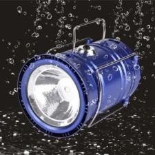 Lampa solarna kempingowa latarka turystyczna Niebieska