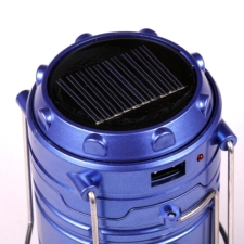 Lampa solarna kempingowa latarka turystyczna Niebieska