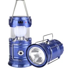 Lampa solarna kempingowa latarka turystyczna Niebieska