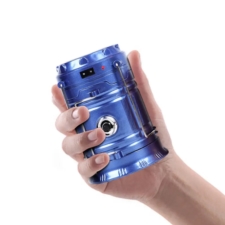 Lampa solarna kempingowa latarka turystyczna Niebieska