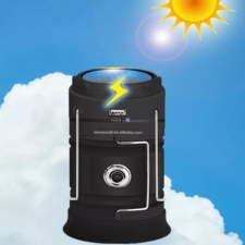 Lampa solarna kempingowa latarka turystyczna Czarna