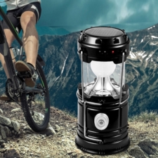 Lampa solarna kempingowa latarka turystyczna Czarna