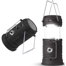 Lampa solarna kempingowa latarka turystyczna Czarna