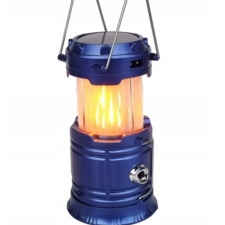 Lampa solarna latarka na biwak Płomień 3w1 Niebieska