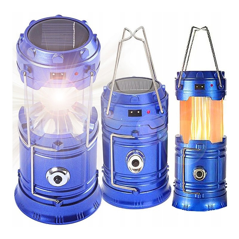 Lampa solarna latarka na biwak Płomień 3w1