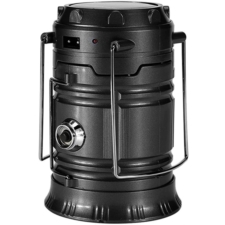 Lampa solarna latarka na biwak Płomień 3w1 Czarna
