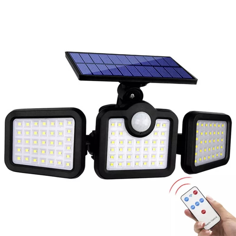 Lampa solarna zewnętrzna LED z czujnikiem zmierzchu + Pilot