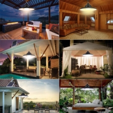 Lampa solarna wisząca żyrandol 2x30LED + Pilot