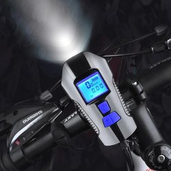 Lampka rowerowa USB LED z licznikiem Przód + Tył