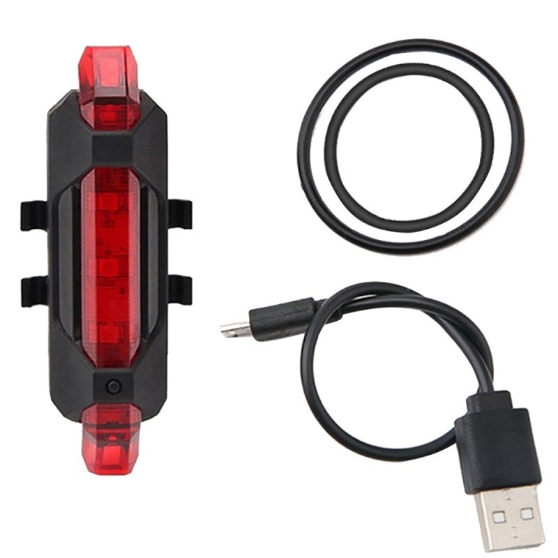 Lampka rowerowa USB LED z licznikiem Przód + Tył