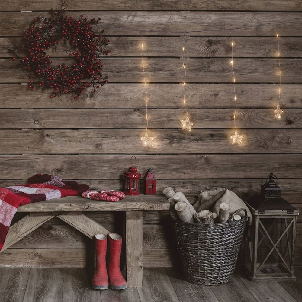 Lampki świąteczne choinkowe Gwiazdki metalowe