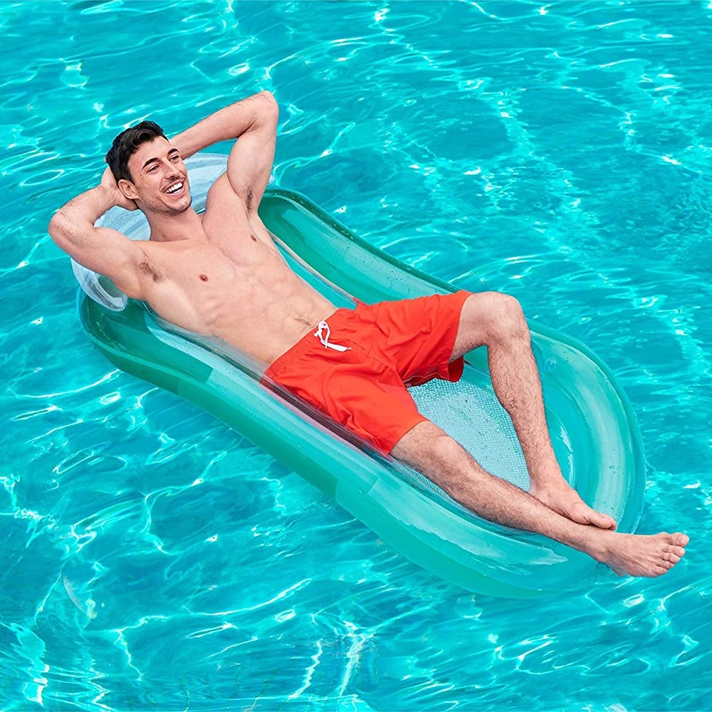 Materac do pływania leżak wodny dmuchany Zielony 178x70cm