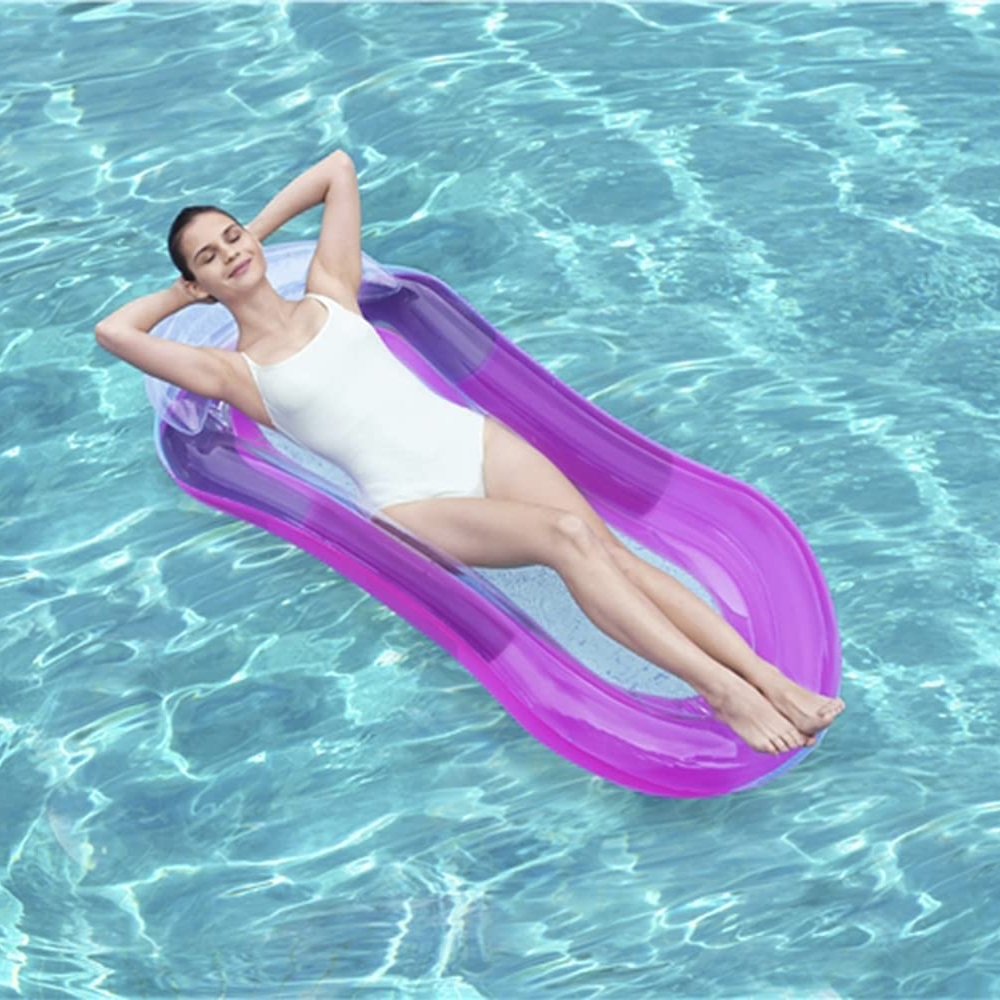 Materac do pływania leżak wodny dmuchany Fioletowy 178x70cm