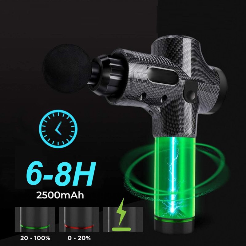 Masażer pistolet masujący CARBON GUN + Końcówki