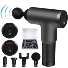 Masażer pistolet masujący wibracyjny FASCIAL GUN + 4 Końcówki