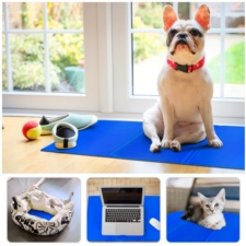 Mata chłodząca dla psa zwierząt Niebieska 90x50cm