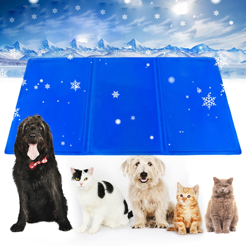 Mata chłodząca dla psa zwierząt Niebieska 90x50cm