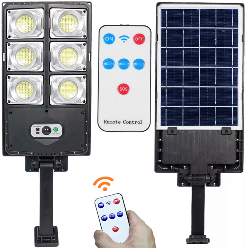 Lampa LED latarnia solarna uliczna 600W + Czujnik zmierzchu i ruchu + Pilot